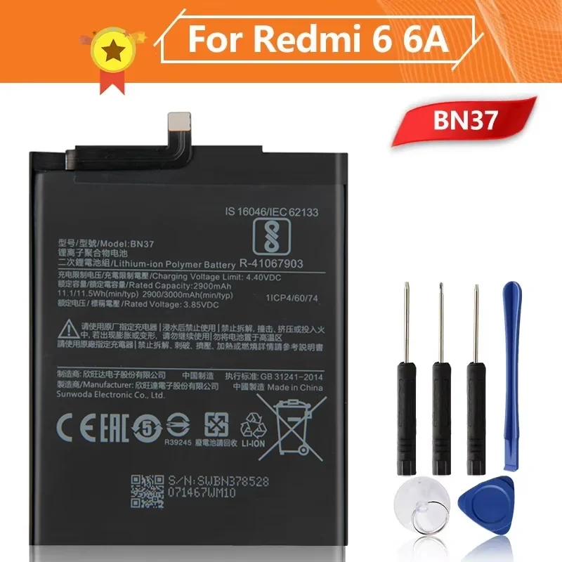 Production in 2024 Phone Battery BN37 For Xiaomi Redmi 6 6A Redmi6 Redmi6a Redrice 6 Replacement Battery With Tool