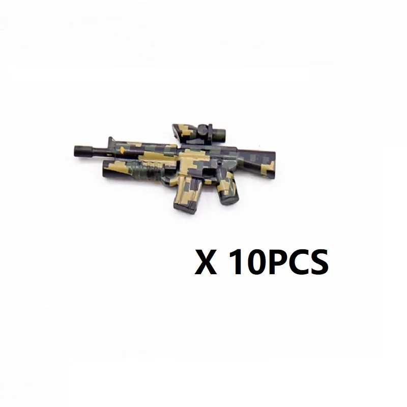 MOC Amerykańskie Wojskowe Kamuflażowe Broń Figurki Żołnierzy Akcesoria Bronie Klocki Zestaw Model Broń Zabawki dla Dzieci