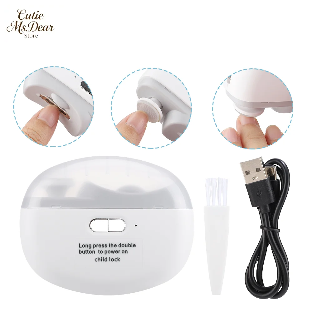 

Electric Nail Clipper Grinding For Adult Baby Automatic Nail Clipper With Light Portable Rechargeable Polishing Nail Trimmer