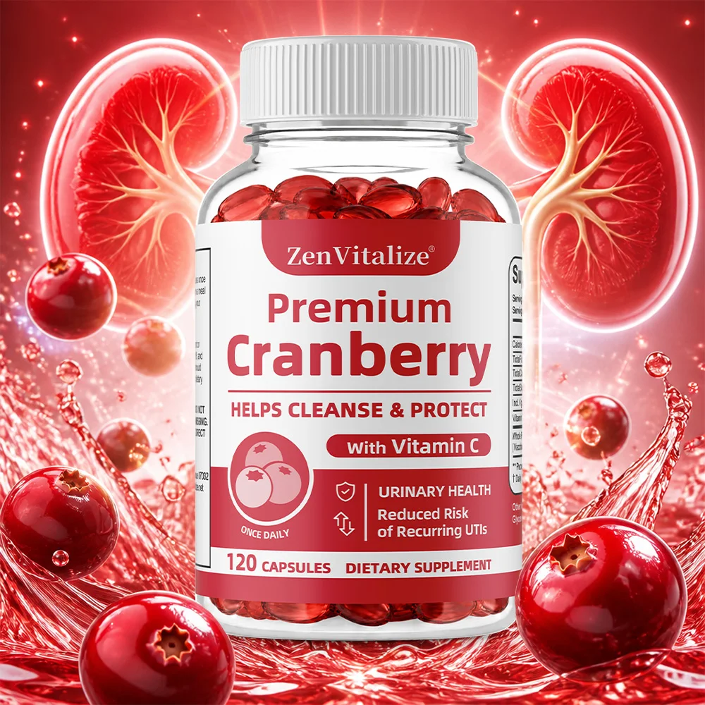 

Cranberry Capsules - Helps Clean and Protect The Urinary Tract, Reduce Urinary Frequency, Bladder Health, Enhance Immunity