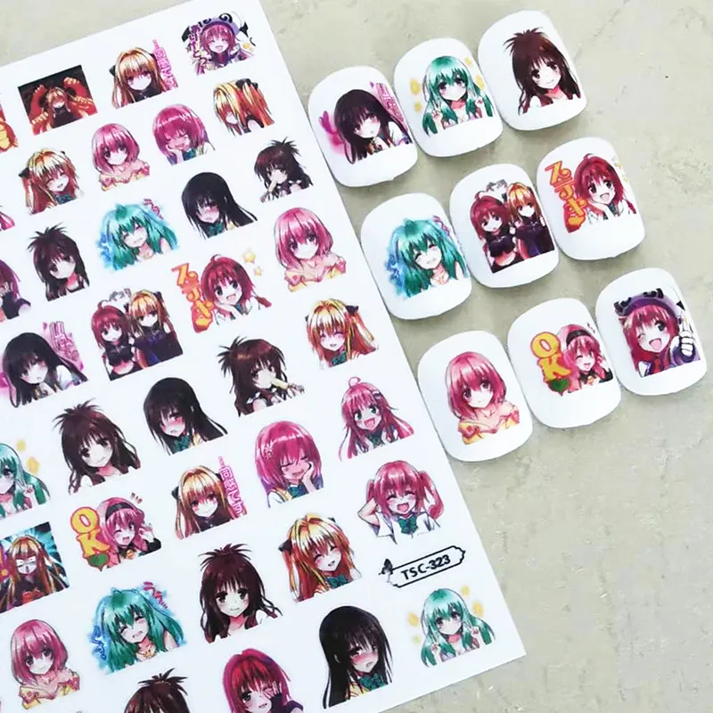 1 PC Japanese Anime 3D Design Self Adhesive Back Glue DIY Decal Slider Decoration Tips Nail Sticker TSC 396