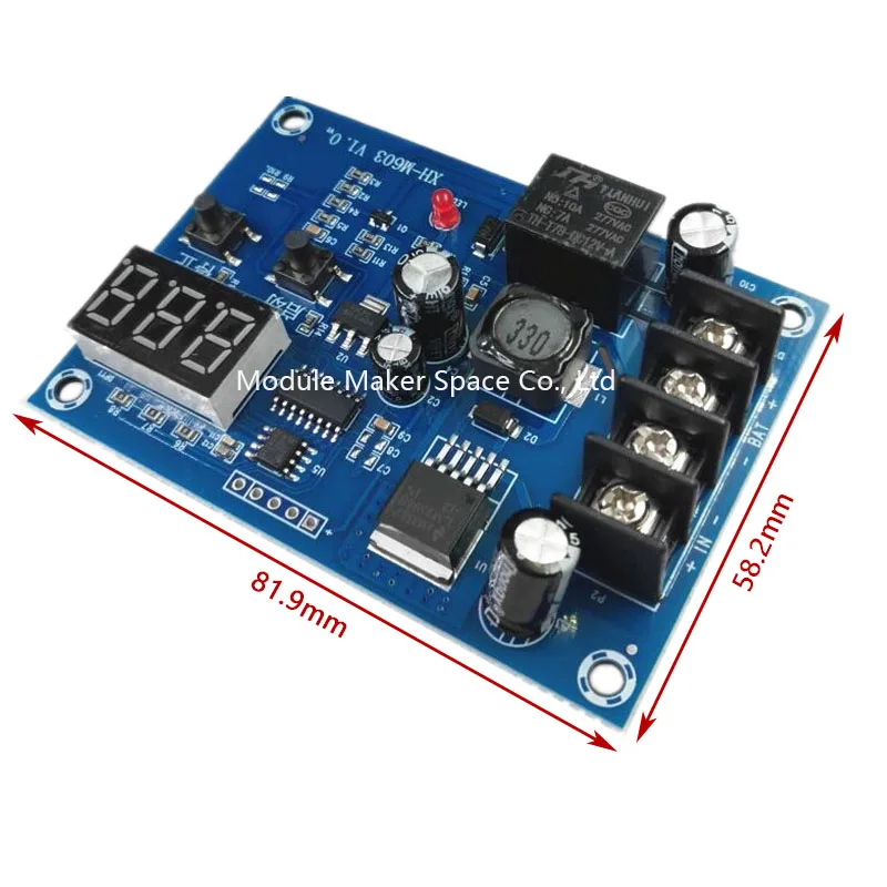 XH-M603 Modulo di controllo della carica Scheda di protezione dell'interruttore di controllo del caricabatteria al litio di stoccaggio 12-24V con display a LED