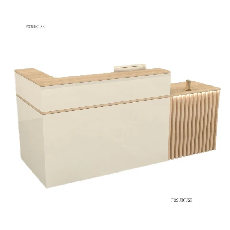 Modern Simple Company Reception Desk Beauty Salon Bar Corner Table Barber Shop Front Desk Counter Cashier Office Furniture