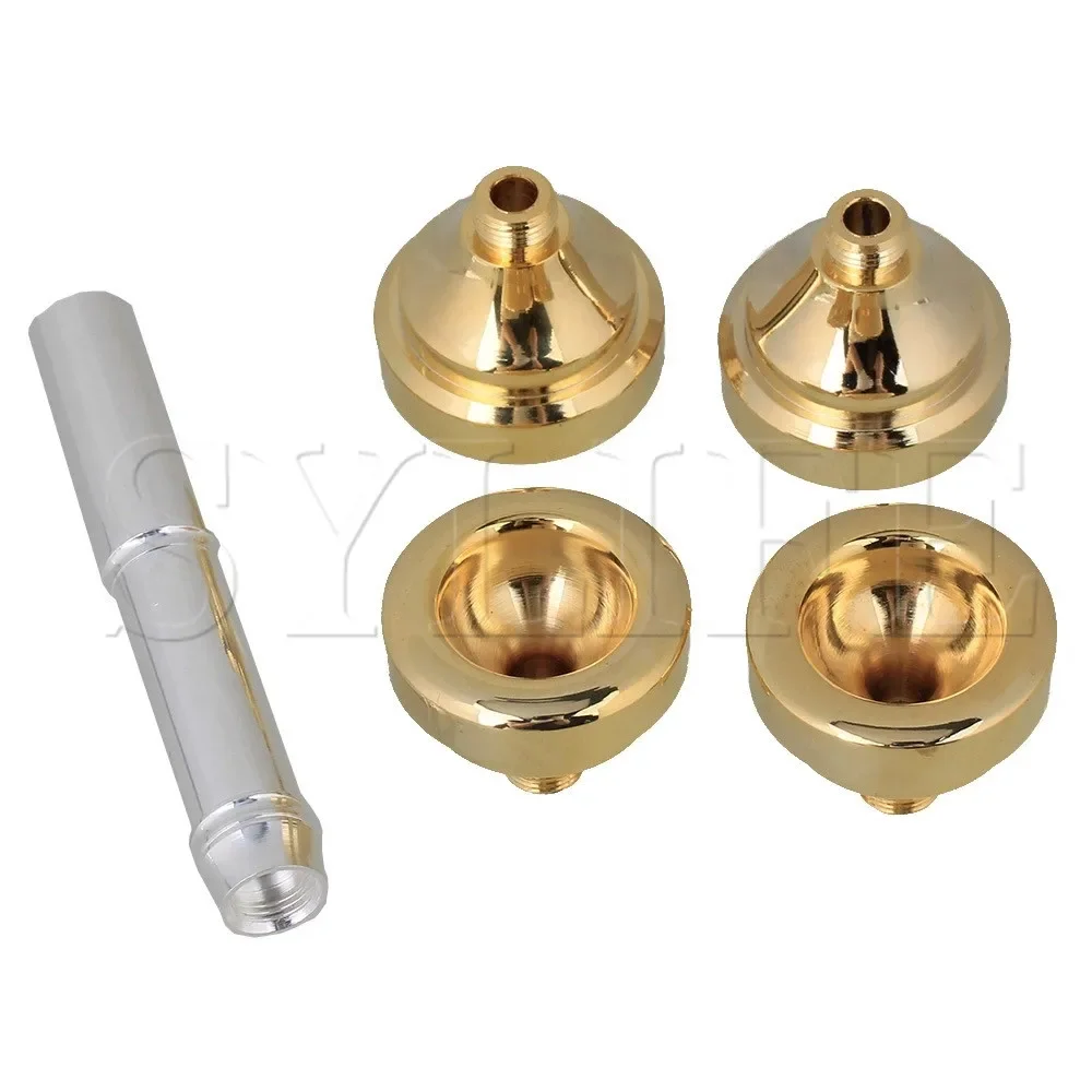

‌Professional Silver Plated Trumpet Mouthpiece Set - 4 Golden Head Cups Brass (1pc)‌