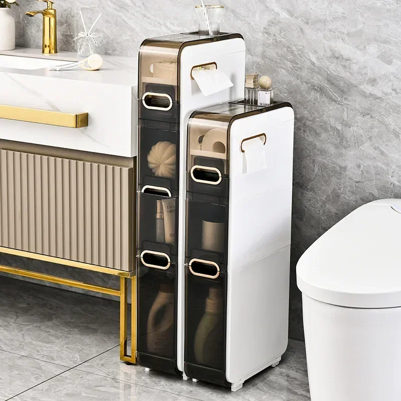 Household Goods Bathroom Crevice Cabinet Rack Storage Multi-function Installation-free Toilet Toilet Toilet Removable Locker
