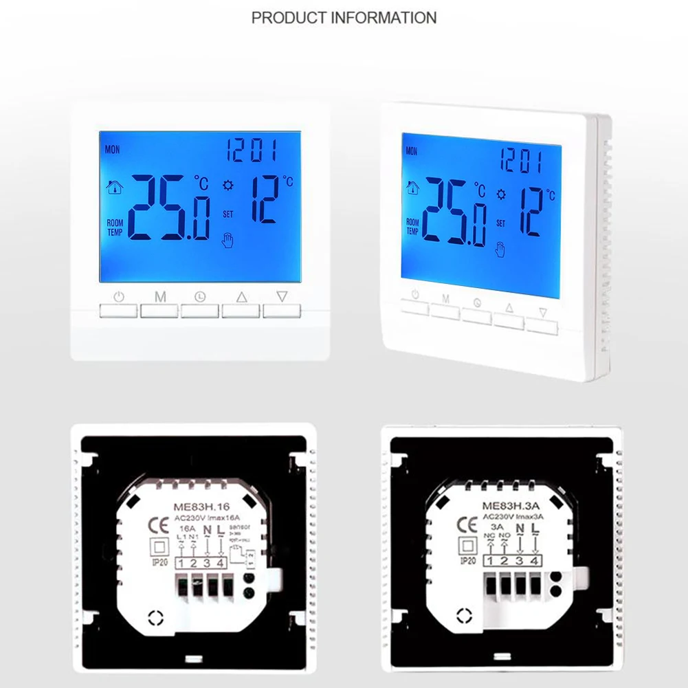 1pc Smart Thermostat Wifi Programmable Thermostat LCD Touch Screen Wall-mounted Boiler Temperature Controller Internal Sensor