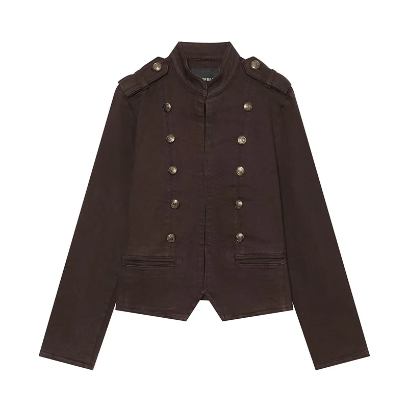 2026 Autumn New Women's Jackets Fashion Retro Slim Napoleon Elegant Women's Fall Warm Jackets Chic Youth Travel Street Coats