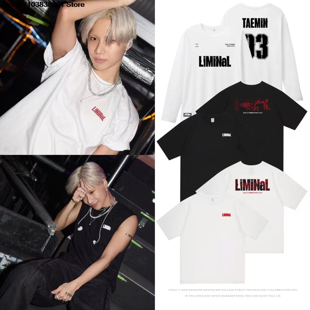 SHINee Lee Taemin 2026 Concert LiMiNaL Short Sleeve T-Shirt Cotton Top Merchandise Support Same Style