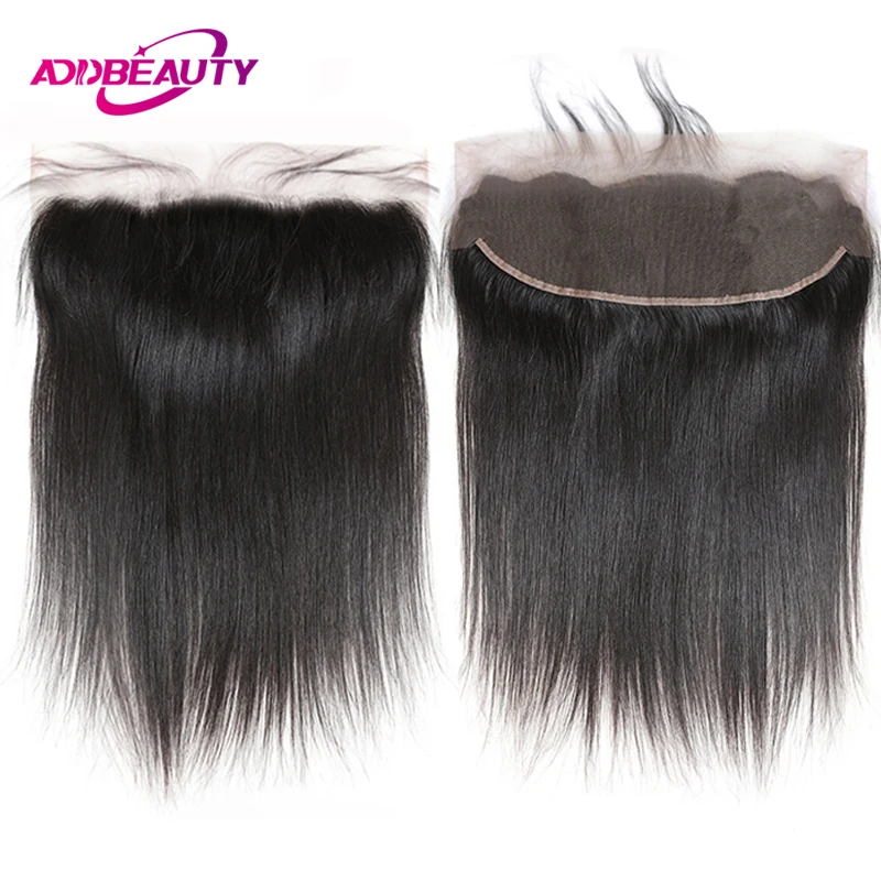 5x5 Lace Closure Human Hair Straight 13x4 HD Lace Frontal Brazilian Human Virgin Remy Hair Pre-Plucked Hairline Natural Color