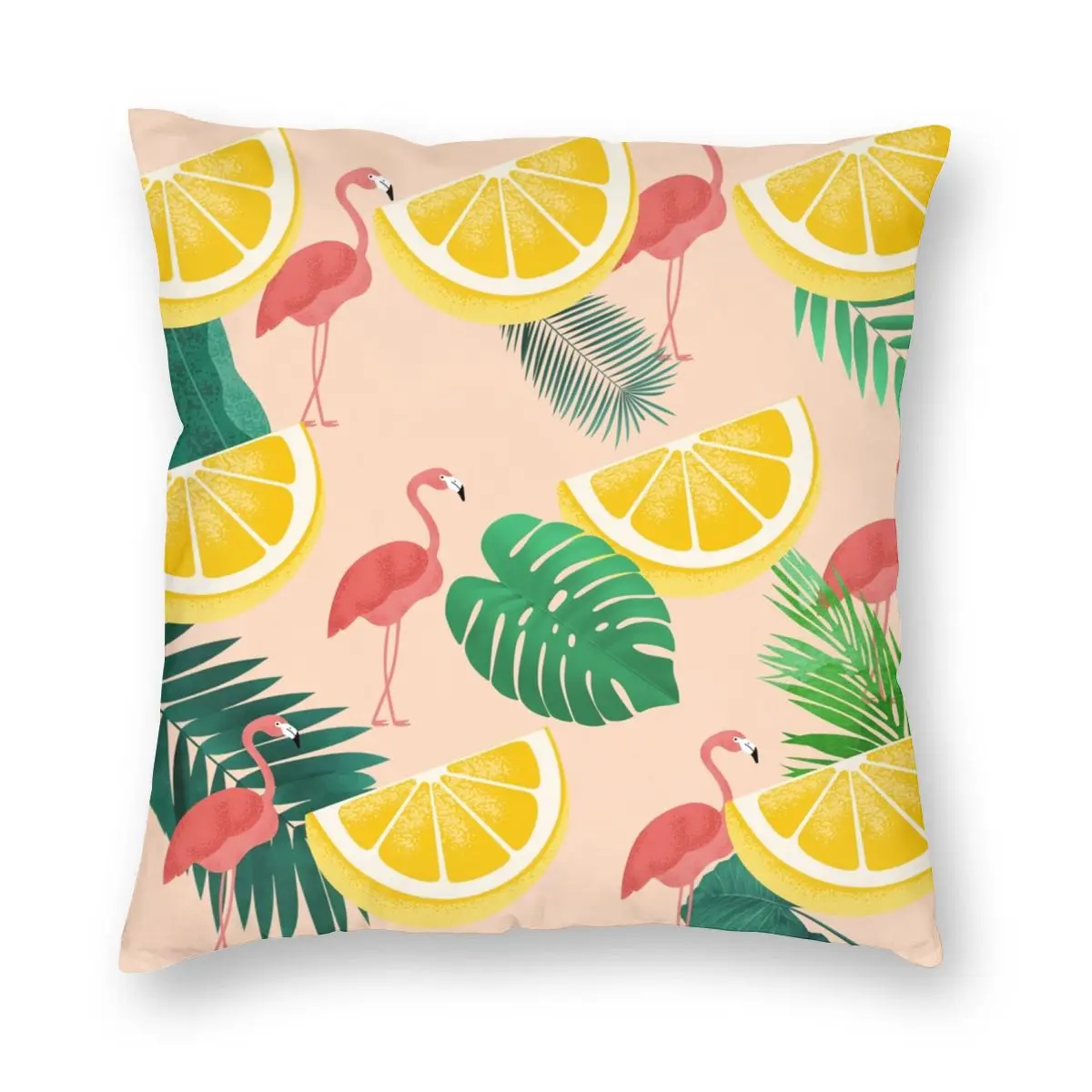 Tropical Flamingo Pattern Pillowcase Double-sided Printing Cushion Cover Decoration Pink Bird Pillow Case Cover   40X40cm