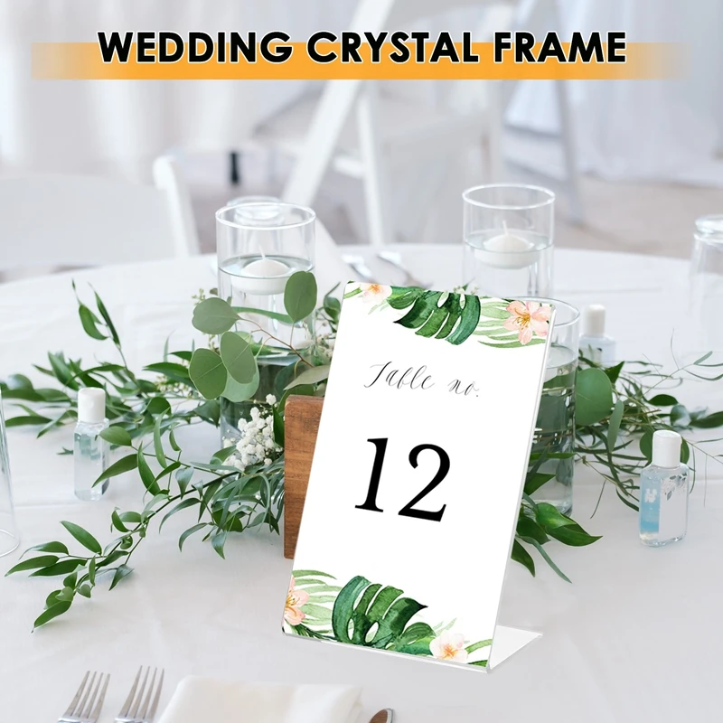 5 قطعة مكتب الاكريليك عرض المنشور تقف عداد البلاستيك رسالة مجلس القائمة حامل الكلية للأعمال Poster-AT81 #2