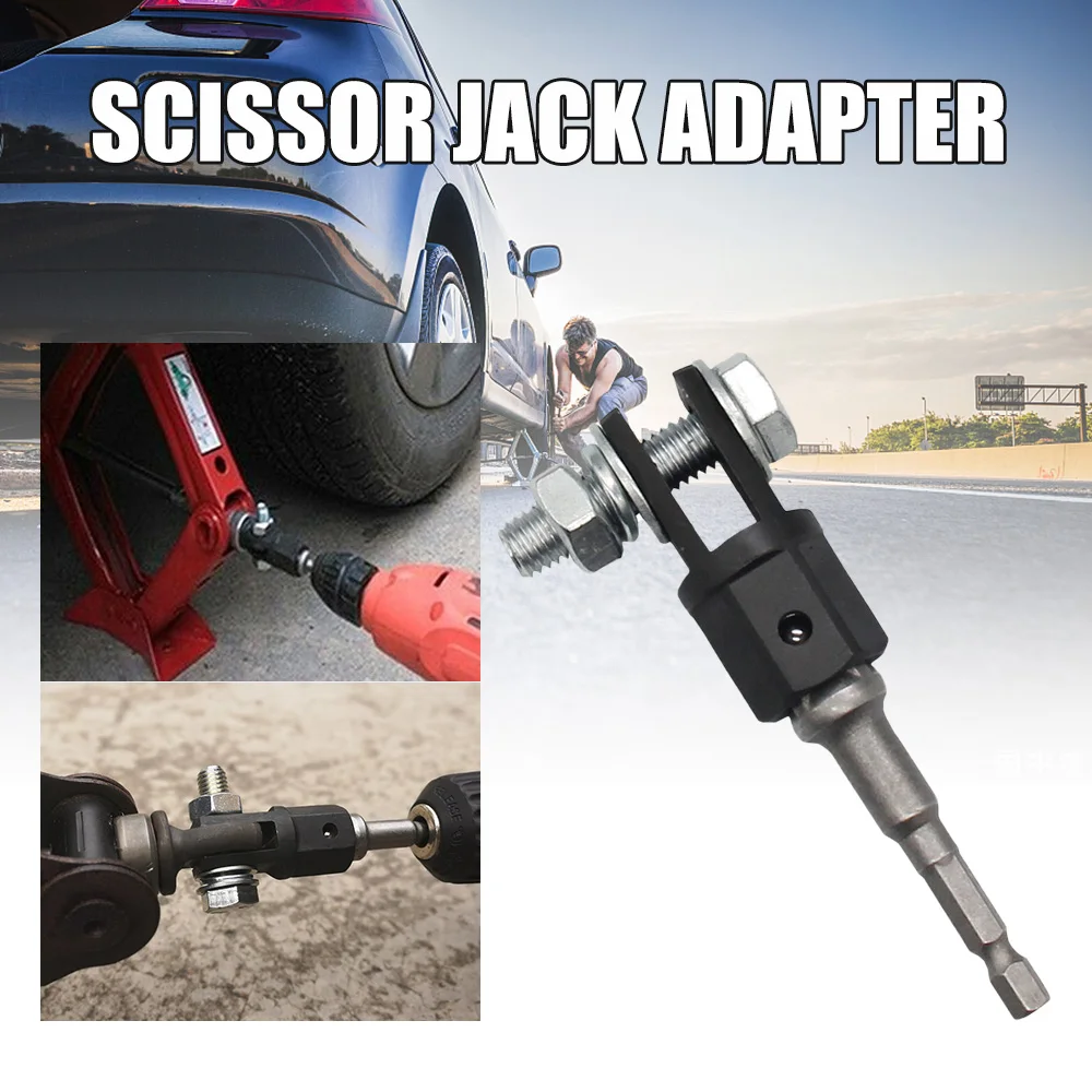 Universal 1/2 Inch Chrome Vanadium Steel Scissor Socket Jack Scissor Type Car Tool Tire Drill Wrench Lift Accessories