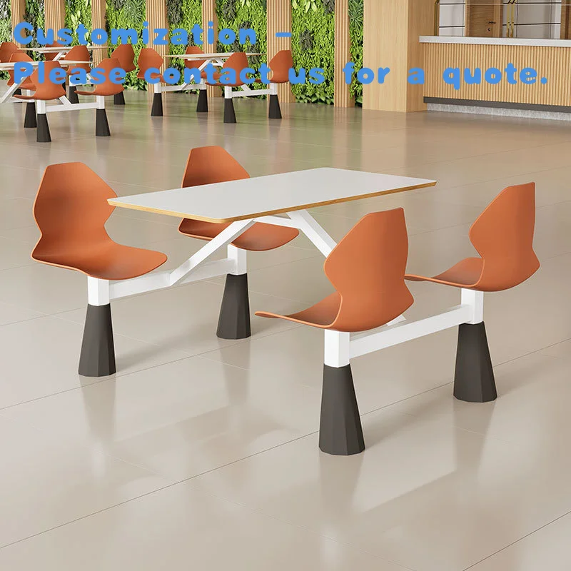 

custom.Luxury Restaurant School Cafeteria Furniture Canteen 4 Seater Dining Table and Chairs Set
