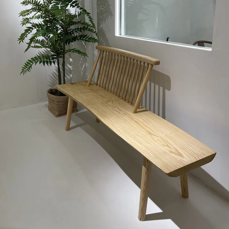 Solid wood slabs, island benches, ash wood dining room, casual benches, backrests