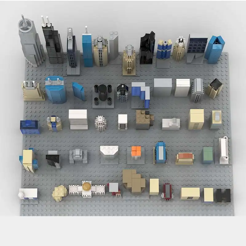 MOC-76504 célèbre ville rue vue Mini 50 Architecture complexe modulaire Edifice technologie blocs de construction bricolage modèle brique jouets