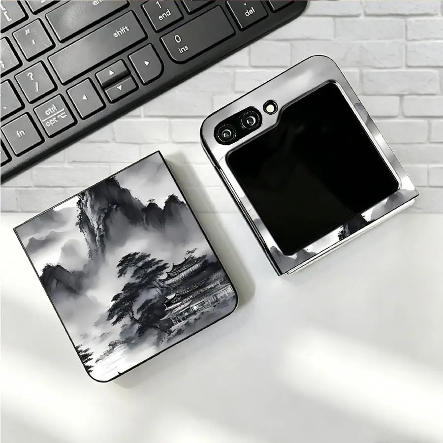 Case for Samsung Galaxy Z Flip 7 6 5 4 3 Flip3 Flip7 FE Flip6 Flip5 Flip4 Back Phone Cover Funda Mountain Art view 3