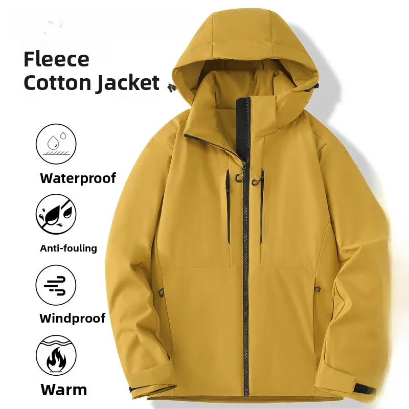 

ex Outdoor aphene Warm Detachable Cap Cotton Jaet Stand Fit Waterproof Youth Trend Regular Length Chinese Made