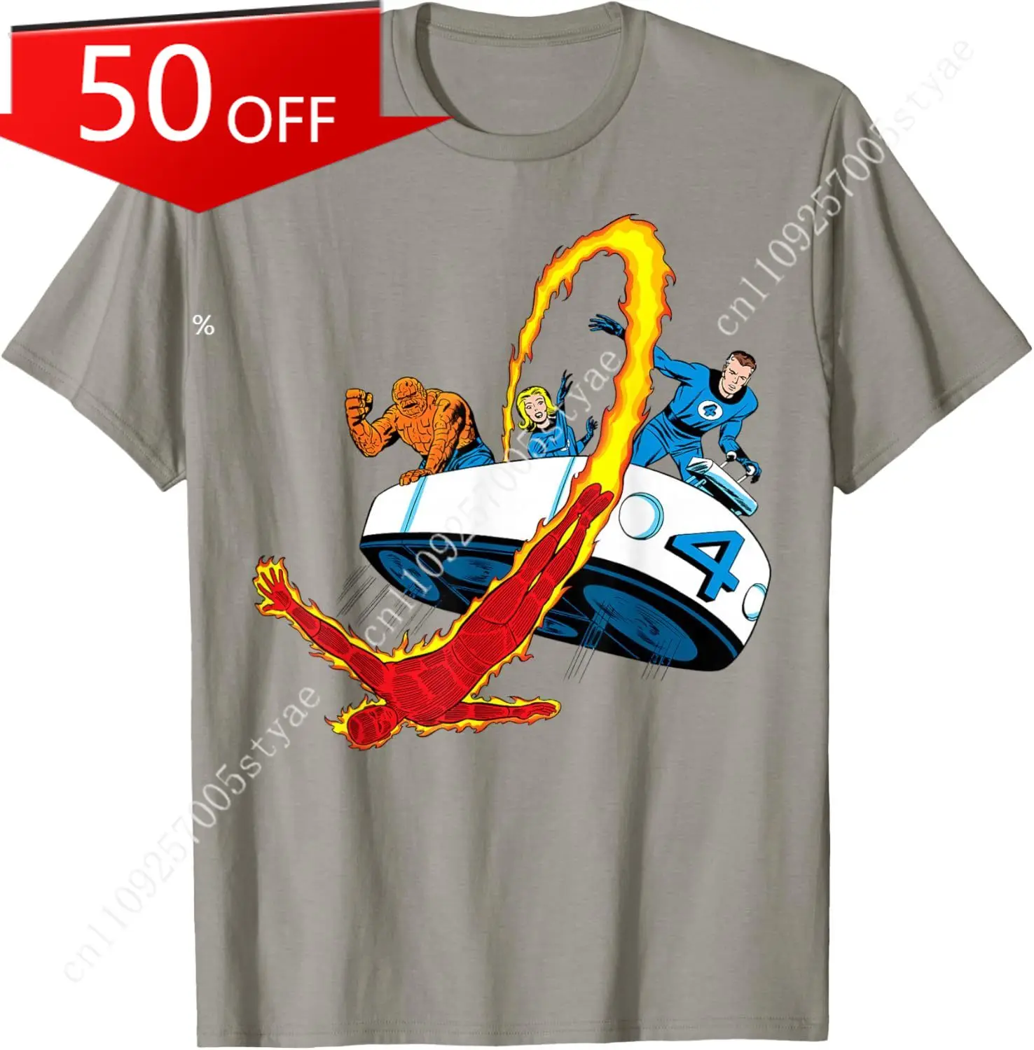 

Marvel Fantastic Four Retro Fantasticar Team T-Shirt Small