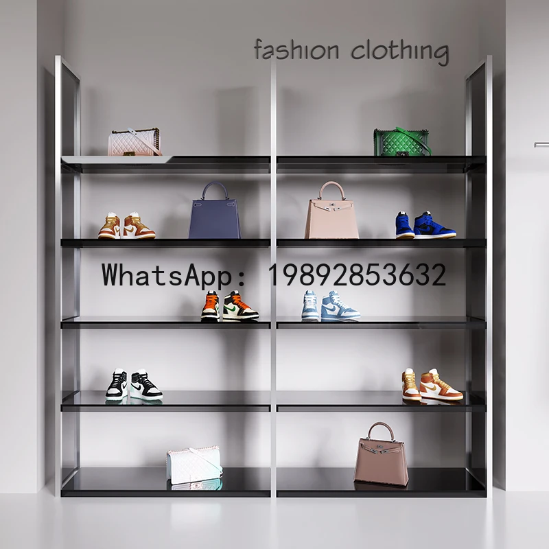 Shelves Clothing Store Shoes Bags Stainless Steel Display Cabinet Multi-functional Floor-standing Storage Shelves