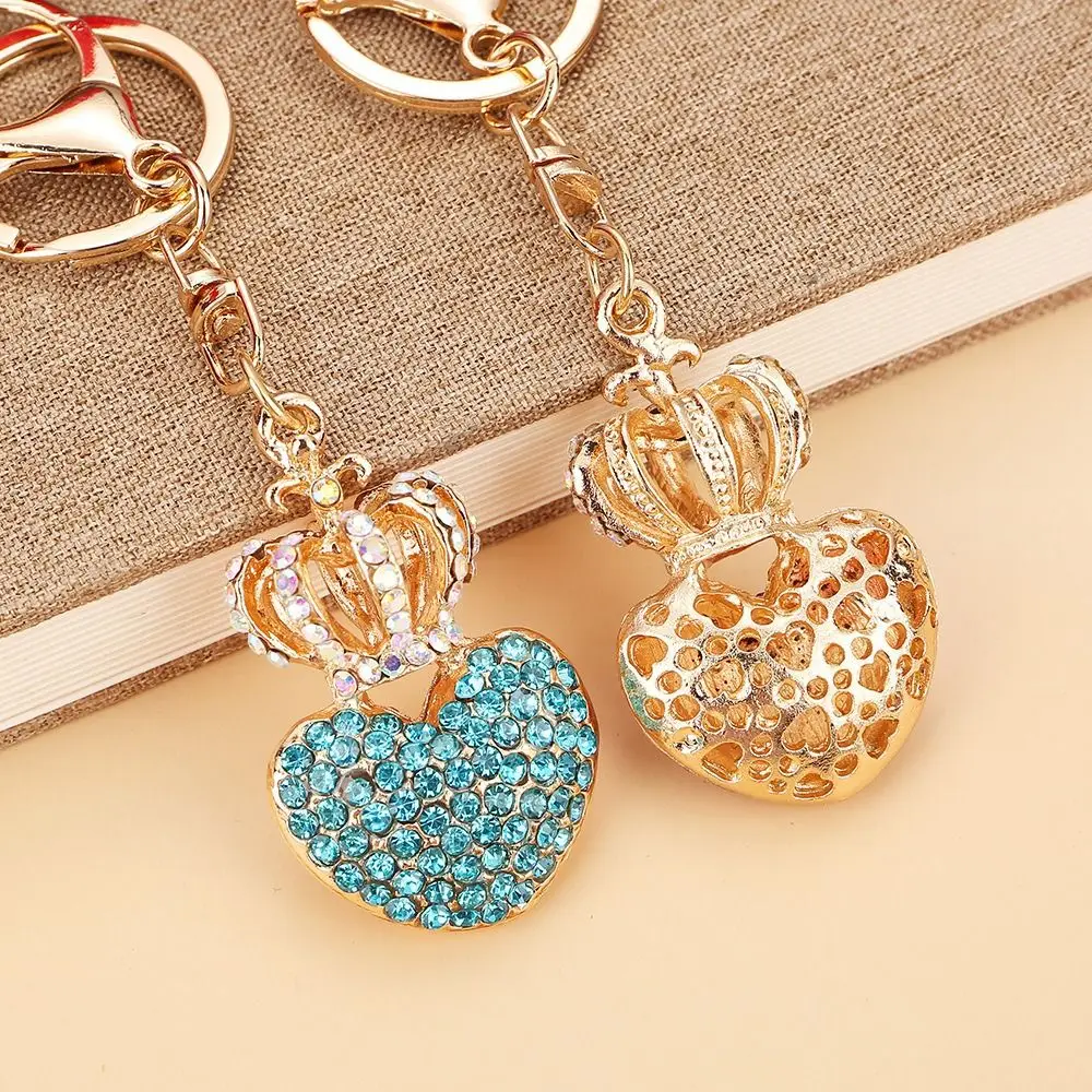 

Crown Valentine Loveheart Key Chain Rhinestones Colorful Loveheart Keychain Cute Alloy Valentine Love Pendant Gifts