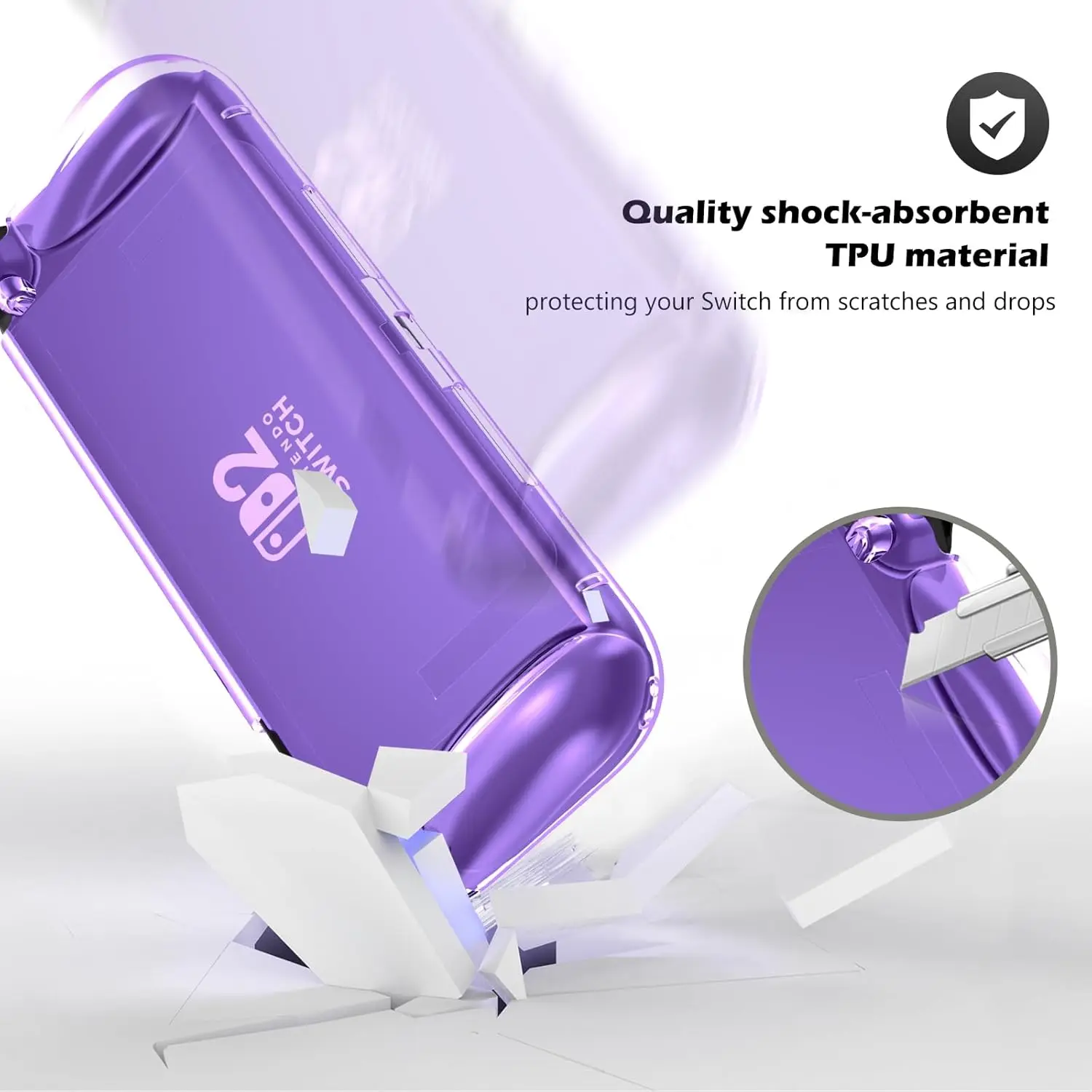 Schutzhülle für Switch 2 (2025), NS 2, TPU-Schutzhülle, kratzfest, stoßdämpfend, ergonomisches Griffdesign für NS2 – Detail 3