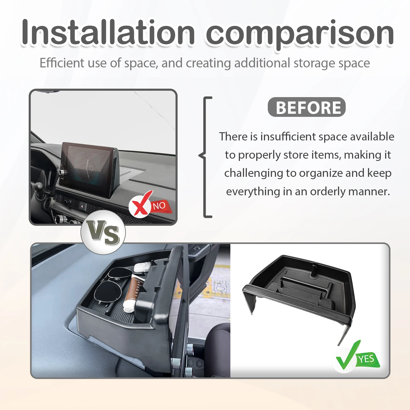 For 2023 2024 2025 Honda CRV EX-L/Sport-L Hybrid Center Console Dashboard Box Behind Screen Organizer Armrest Storage Car Tray - Image 6