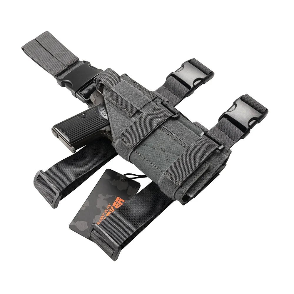 Tactical Universal Drop Leg Holster Thigh Platform Molle Gun Holster for Hunting Paintball Panel with Adjustable Straps