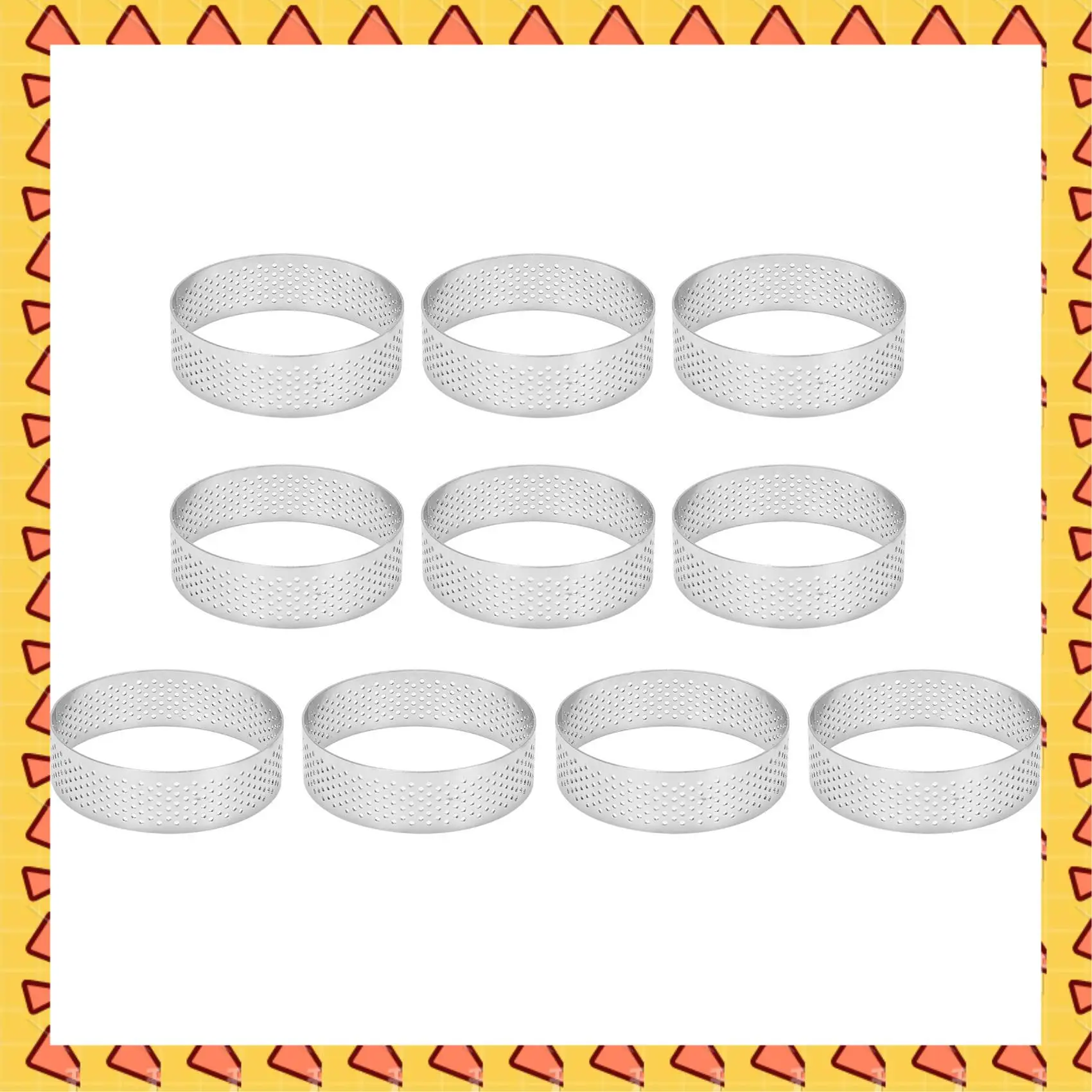 

A008 30Pcs Circular Tart Rings With Holes Stainless Steel Fruit Pie Quiches Cake Mousse Mold Kitchen Baking Mould 7Cm