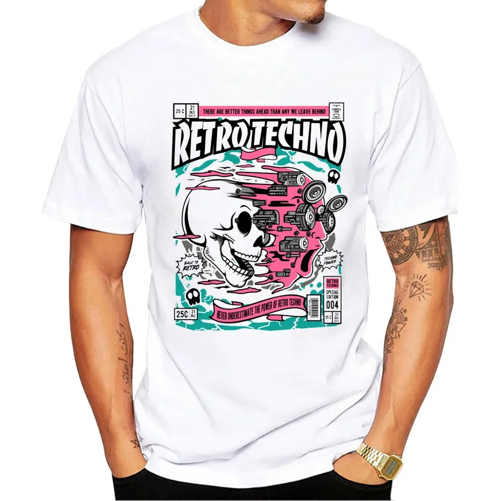 TEEHUB Newest Skull Face. Men T-Shirt Retro Skull Printed Cool T Shirts Short Sleeve Tshirts Harajuku Tee