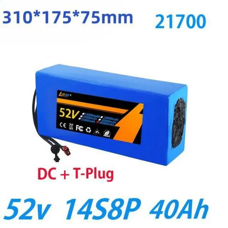 NEW 52V 20ah 30Ah 35Ah 40Ah Lithium Battery Pack 52V Electric Bike Battery 58.8V Lithium Battery Pack ,21700 52V with BMS