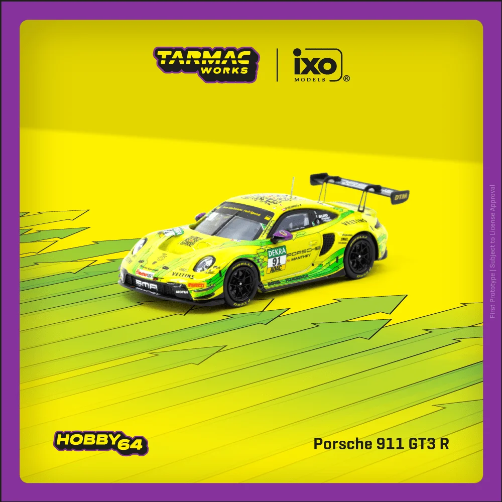 

Tarmac Works 1:64 F355 Challenge 1999 Toyota Hilux Porsche 911 GT3 R DTM Champion 2023, литая под давлением игрушка из сплава Thomas Preining Premium