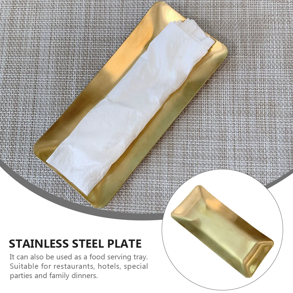 

Stainless Steel Towel Tray Napkin Holder Multifunctional Mini Table Silver Color 304 Material Waterproof Anti Rust Kitchen Bar