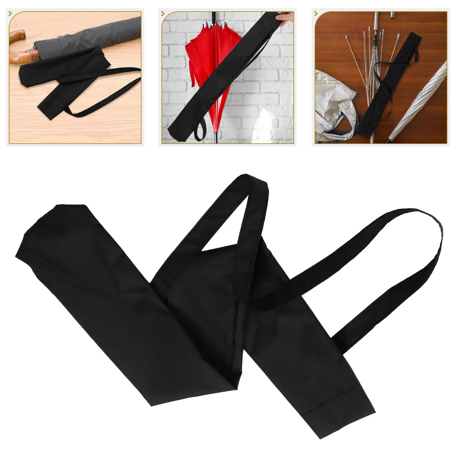 Wet Umbrella Cover Protective Fiber Material Reverse Sleeve Single Shoulder Strap Foldable Portable Storage Bag