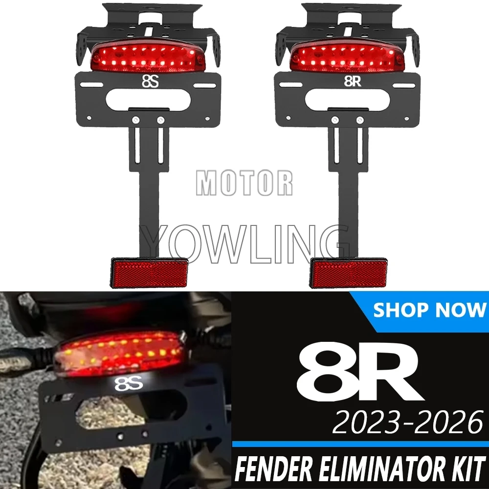 

For Suzuki GSX8S GSX-8S 2023 2024 GSX-8R GSX8R 2025 2026 License Plate Holder Bracket Fender Eliminator With LED Rear Tail Tidy