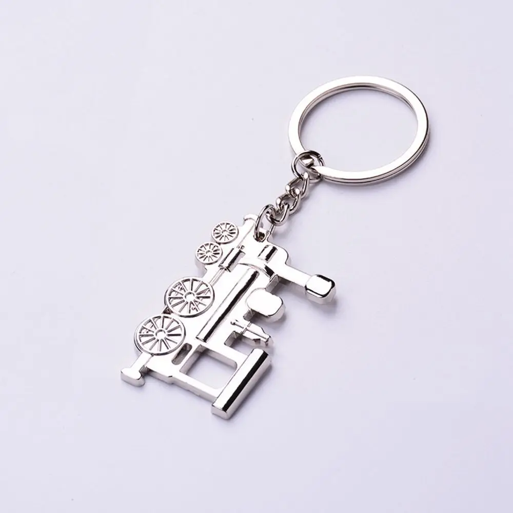 سلسلة المفاتيح المعدنية روك الفضة السيارات فوب فاسق سلاسل المفاتيح حامل قطار البخار #3