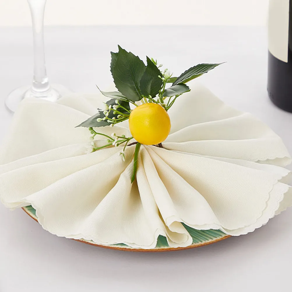 

2Pcs Artificial Lemon Napkin Rings Branches Realistic Lemon Stems Table Decoration DIY Vase Bouquet Flower Arrangement Party