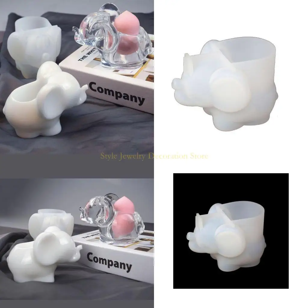 

D46E Resin Molds for Elephant Storage Box Silicone Epoxy Lash Trays Mold