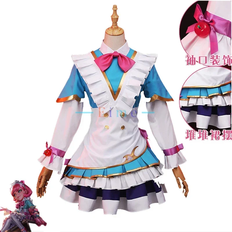 

Game LOL Annie Hastur Cosplay Costumes Women Cute Maid Dress Annie Coffee Sweetie Annie Cosplay Outfits Halloween Party Uniforms