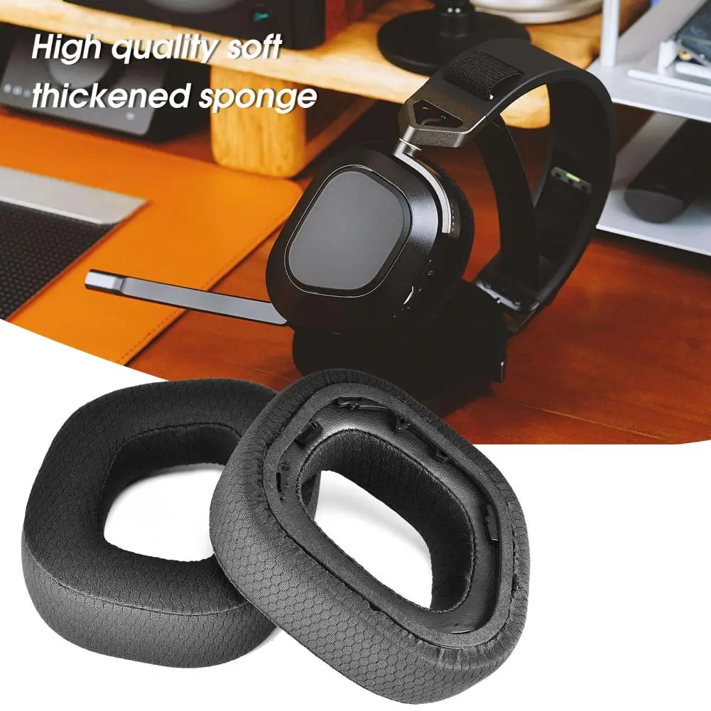 1 زوج سماعة وسادة ل CORSAIR HS80 RGB اللاسلكية سميكة مريحة الأسود بلوتوث متوافق سماعة الأذن وسادة