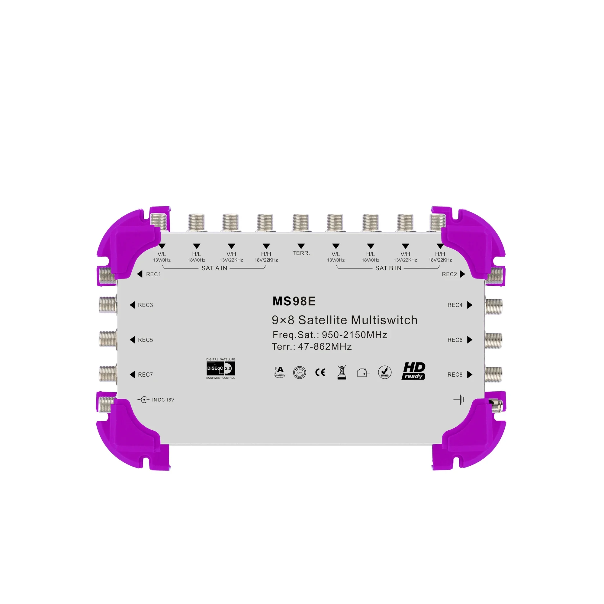 Satellitensignal-Leistungsteiler, 9 Eingänge, 8 Ausgänge, Kaskaden-Schalter, Multiplex, SATV-Kaskaden-Schalter, ANT, FM-Signal, Diseqc Multi-Schalter