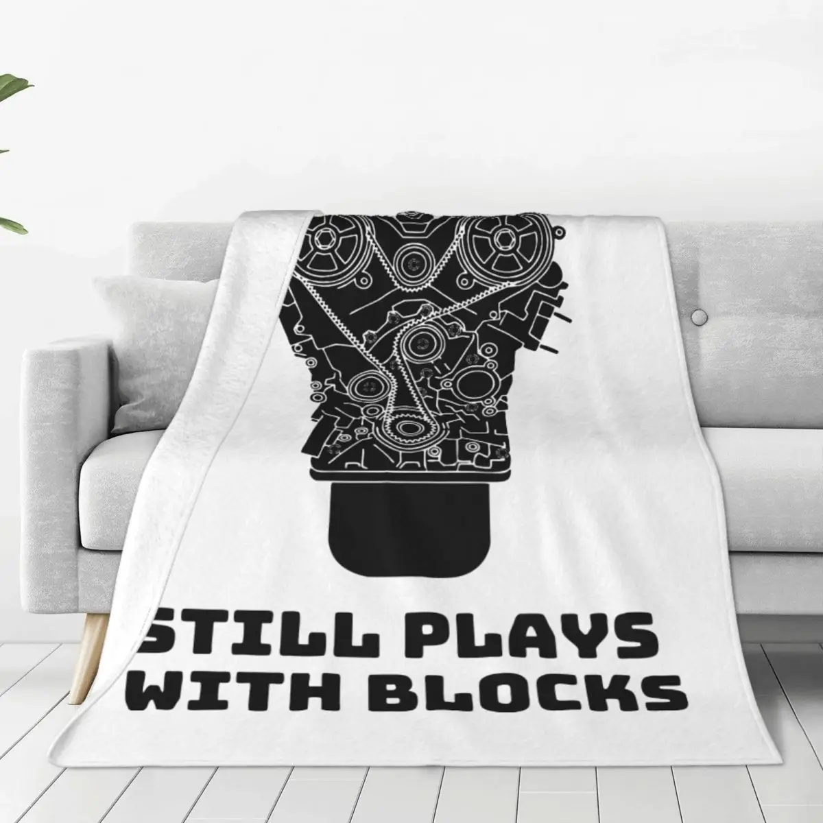 Mechanic Still Plays With Blocks Blankets Flannel Funny Breathable Throw Blanket for Coverlet All Season