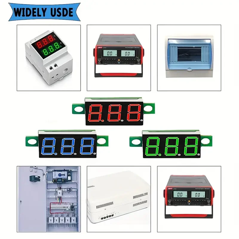 0 28-calowy woltomierz cyfrowy LED DC 0 100V Miernik napięcia Auto Samochodowy mobilny tester napięcia zasilania Detektor 12V Czerwony Zielony