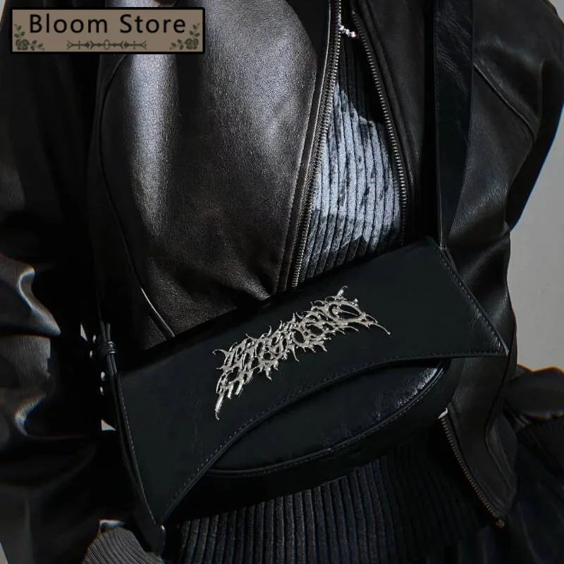 Personality Y2k Aesthetic Vintage Underarm Bag Design Office Lady Chic Shoulder Bags Japanese All Match Women's Handbags