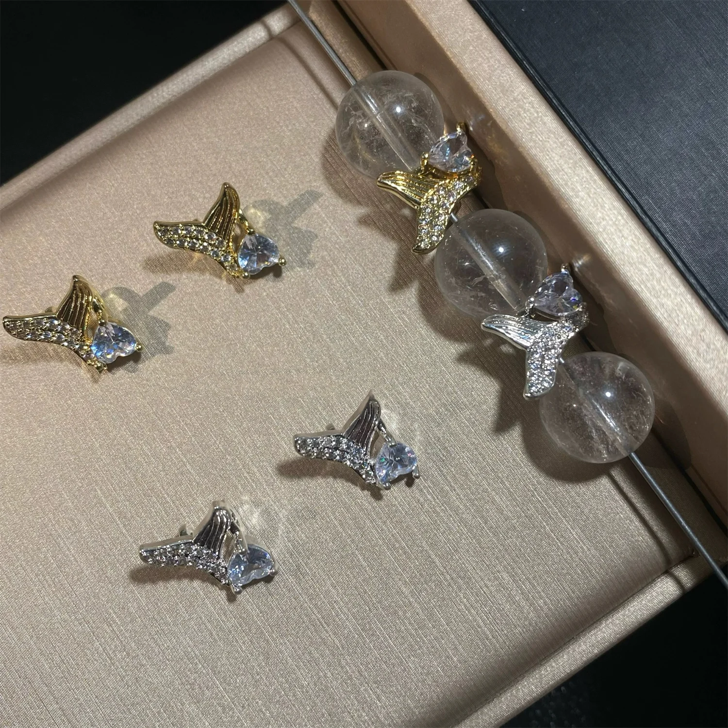 

Кристалл с высокой цветодержанием, аксессуары «сделай сам», встроенный циркон, сердце, хвост, бусины, браслет, материал для натягивания