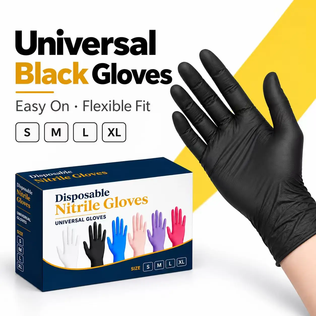 20/50/80PCS Nitrile Gloves Black Disposable Latex Free Powder Free Nitrile Gloves Cooking Kitchen Cleaning Food Handling Home
