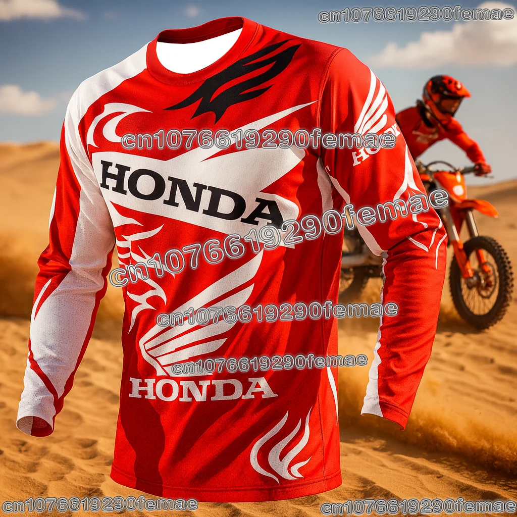 

Honda Long Sleeve Motorcycle Jersey Quick Dry Breathable Dirt Bike Riding Shirt Comfortable Daily Wear Mountain Racing Sports To