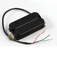 FLEOR Alnico 5 pastilla de guitarra eléctrica puente Humbucker/mástil negro-piezas de poste ajustables