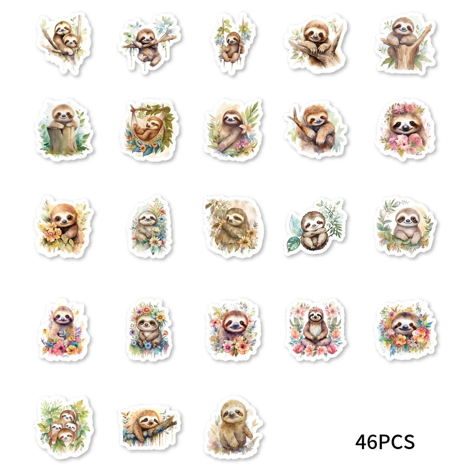 귀여운 작은 나태 빈티지 그래피티 스티커, DIY 장식 노트북 여행 가방 오토바이 클래식 장난감 스크랩북 PVC 데칼, 46 개