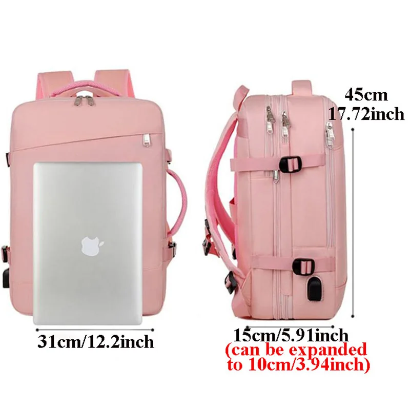 Mochilas escolares multifuncionais impermeáveis com carregamento USB, Grande Airback Travel Bag para mulheres adultas, Moda de avião, laptop, Y2k, 40x30x20