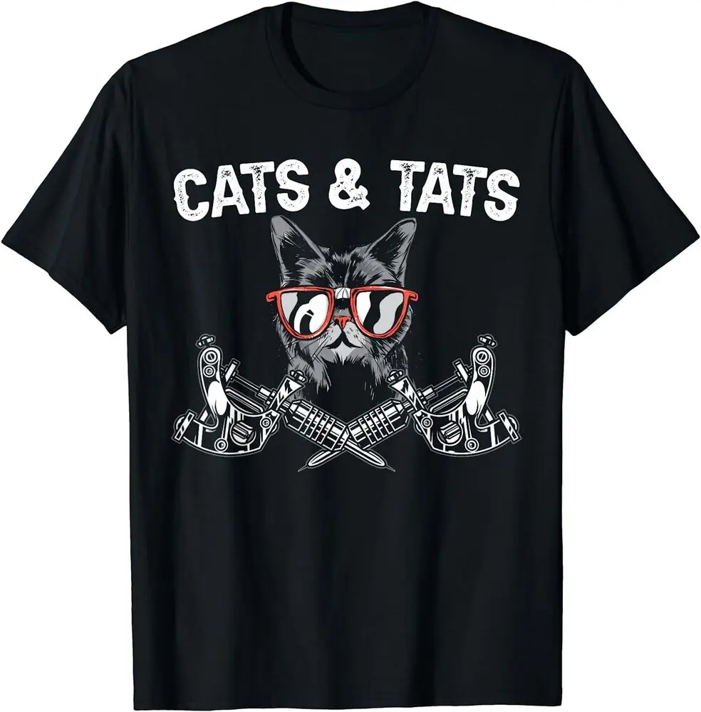 NEW LIMITED Cats And Tats Inking Tattoo Tattooing Owner T-Shirt - MADE IN USAAnime Costume Cotton Short Sleeve